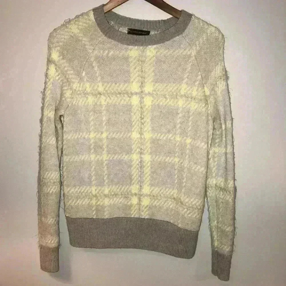 Banana Republic Yellow & Grey Crewneck Sweater - S